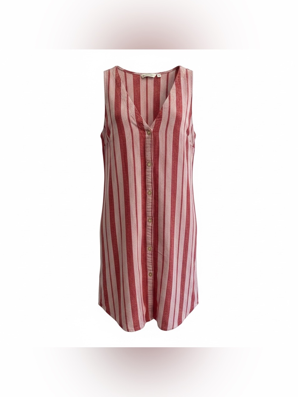 Gap Linen Blend Dress Sleeveless Button Up Striped Red Shift  SZ Med Cover Up